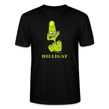 DILLIGAF Sieht es so aus, als würde ich einen Fick geben? - Stanley/Stella Unisex Bio-T-Shirt CRAFTER - Schwarz - Vorne - Alina (178cm) & Michal (187cm)