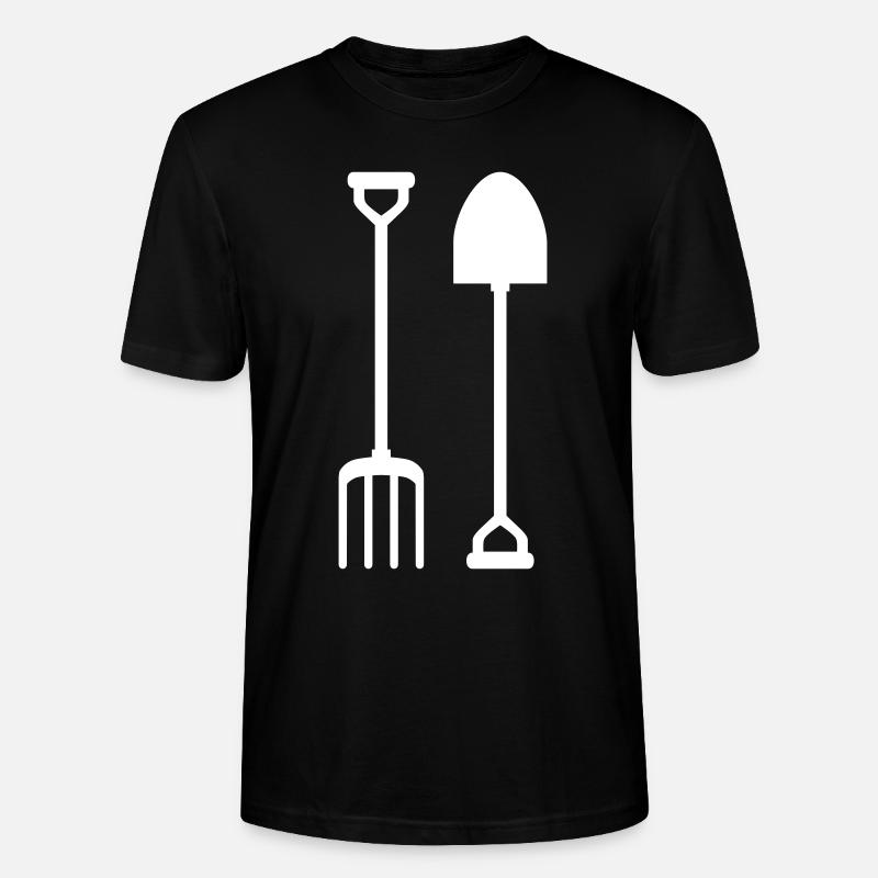 Fourche et pelle - T-shirt bio CRAFTER Stanley Stella Unisexe - noir