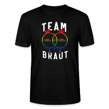 Homo JGA Team Braut - Stanley/Stella Unisex Bio-T-Shirt CRAFTER - Schwarz - Vorne - Alina (178cm) & Michal (187cm)