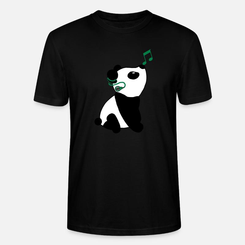Panda mit Cochlea-Implantat - Stanley/Stella Unisex Bio-T-Shirt CRAFTER - Schwarz