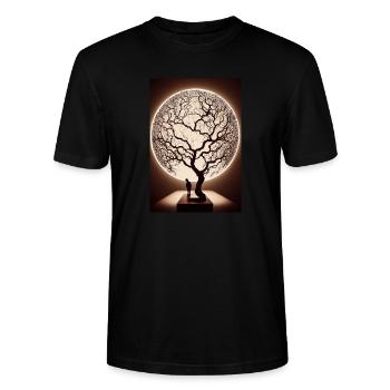 Weltenbaum World Tree Oil - Stanley/Stella CRAFTER Unisex Organic T-Shirt - black - Front - Alina (178cm) & Michal (187cm)