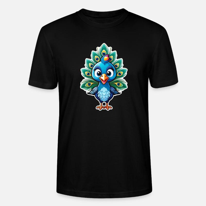mignon petit paon - T-shirt bio CRAFTER Stanley Stella Unisexe - noir