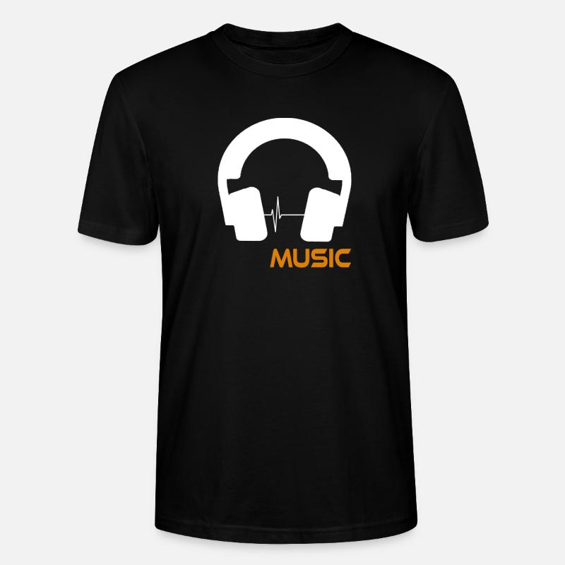 Logo du casque Music Wave - T-shirt bio CRAFTER Stanley Stella Unisexe - noir