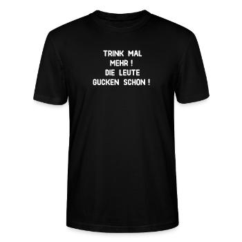 trink mal mehr - Stanley/Stella Unisex Bio-T-Shirt CRAFTER - Schwarz - Vorne - Alina (178cm) & Michal (187cm)