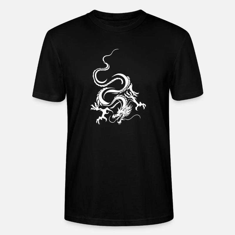 Weißer Drache Komplizierte Grafik - Stanley/Stella Unisex Bio-T-Shirt CRAFTER - Schwarz