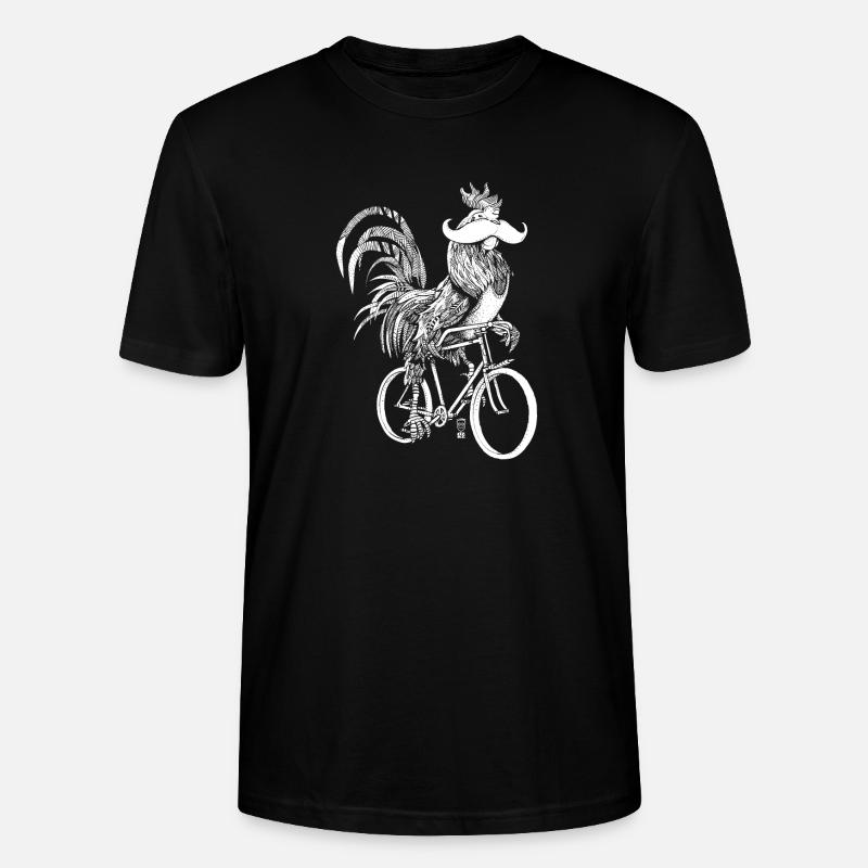 Rooster & Bicycles - weiße Version - Stanley/Stella Unisex Bio-T-Shirt CRAFTER - Schwarz