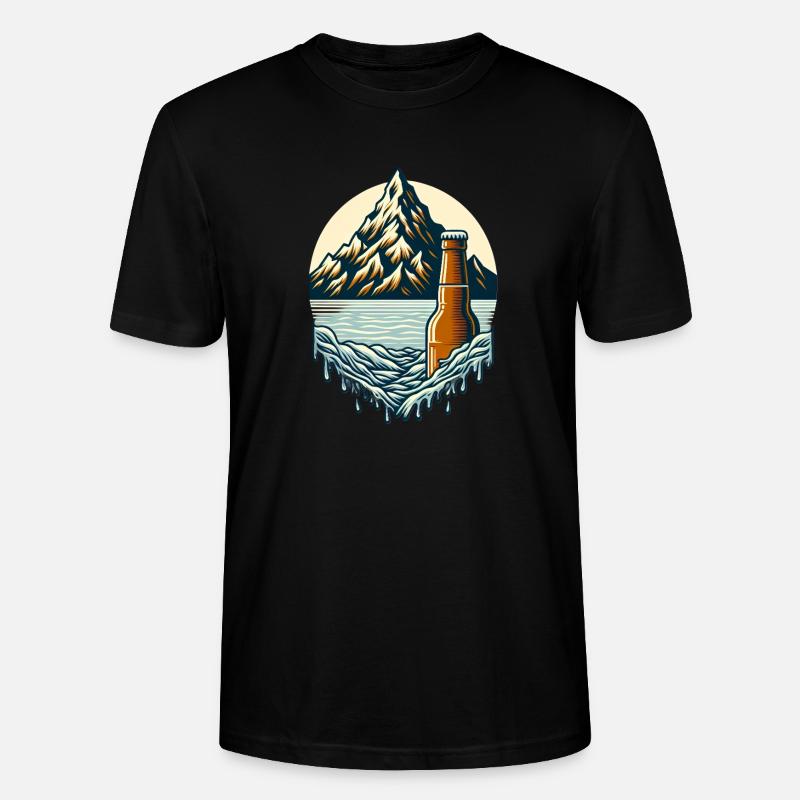 Gipfelsee mit Bierflasche - Stanley/Stella Unisex Bio-T-Shirt CRAFTER - Schwarz