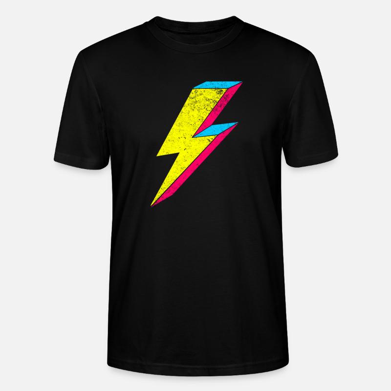 Neon Flash Lightning Design 70s 80s - Stanley/Stella CRAFTER Unisex Organic T-Shirt - black