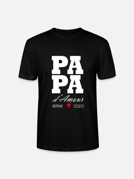 Loving dad since 2020 - Stanley/Stella CRAFTER Unisex Organic T-Shirt - black