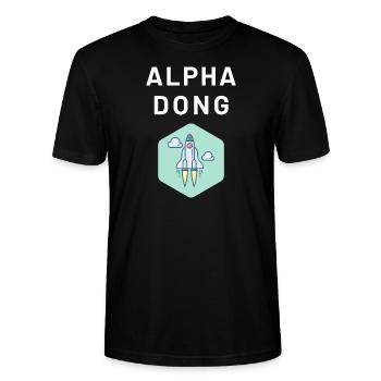 Alpha Dong - lustiges Tshirt für den Herren - Stanley/Stella Unisex Bio-T-Shirt CRAFTER - Schwarz - Vorne - Alina (178cm) & Michal (187cm)