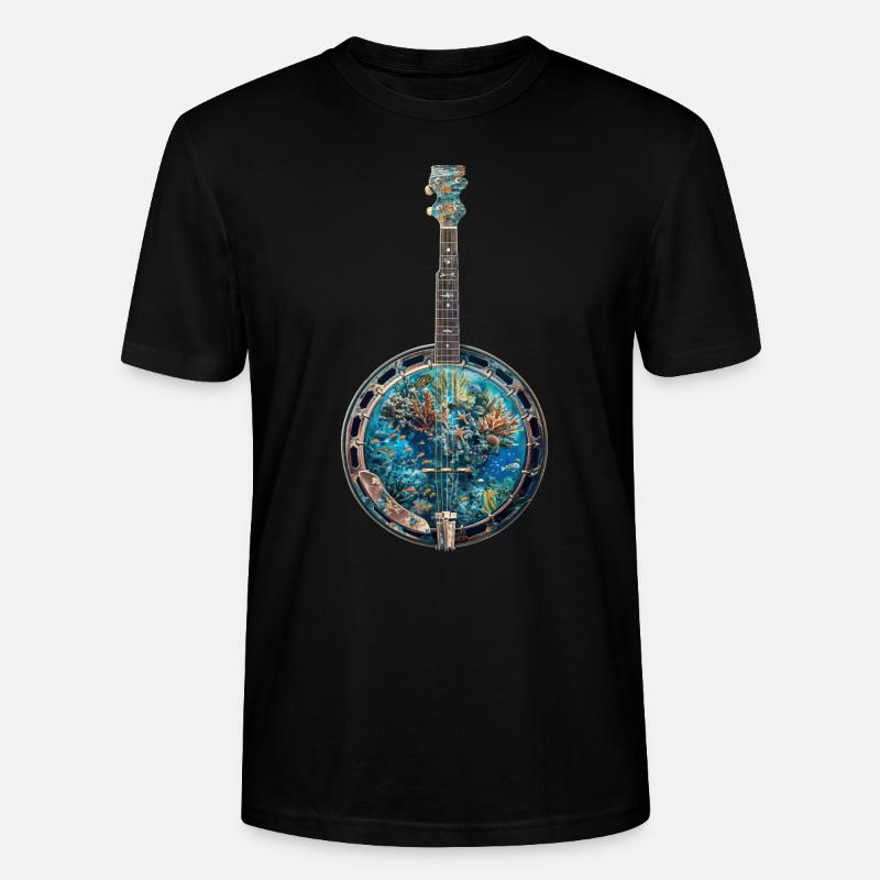 Fisch Banjo - Stanley/Stella Unisex Bio-T-Shirt CRAFTER - Schwarz