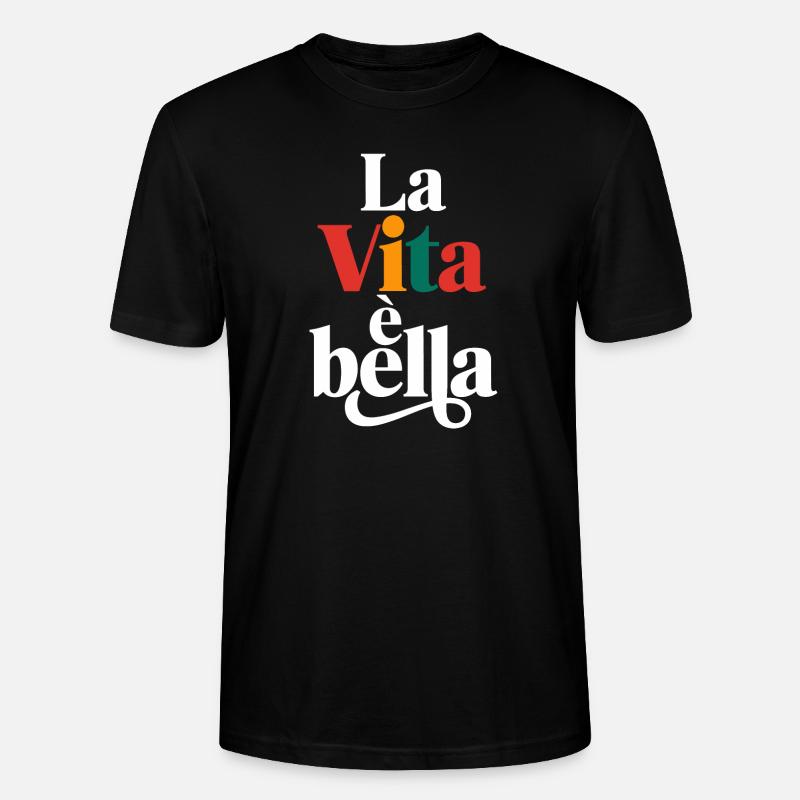 La vita è bella - T-shirt bio CRAFTER Stanley Stella Unisexe - noir