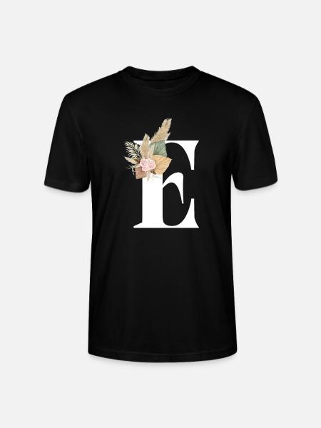 blumiger Buchstabe E - Stanley/Stella Unisex Bio-T-Shirt CRAFTER - Schwarz