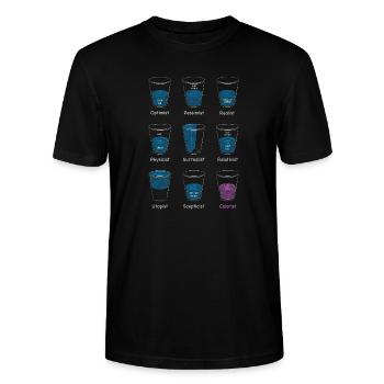 Wasserglas - Stanley/Stella Unisex Bio-T-Shirt CRAFTER - Schwarz - Vorne - Alina (178cm) & Michal (187cm)