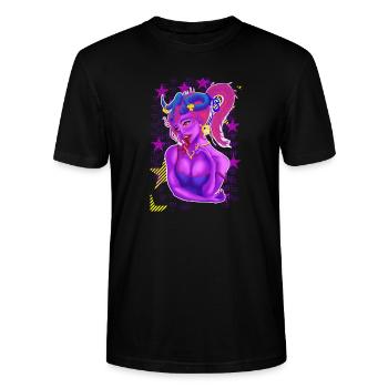 Purple succubus - Stanley/Stella CRAFTER Unisex Organic T-Shirt - black - Front - Alina (178cm) & Michal (187cm)