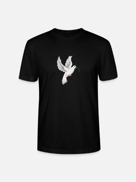 Dove of Peace with Olive Branch Dove Olive Branch - Stanley/Stella CRAFTER Unisex Organic T-Shirt - black