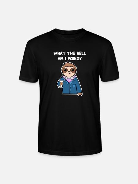 Tier Faultier Relax Urwaldbewohner Statement - Stanley/Stella Unisex Bio-T-Shirt CRAFTER - Schwarz