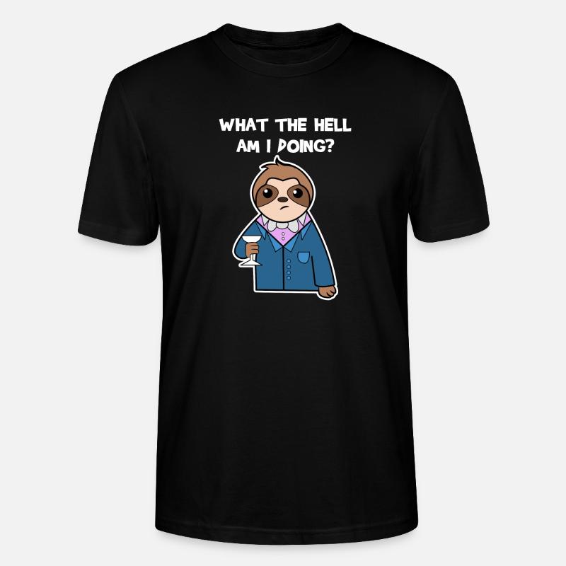 Tier Faultier Relax Urwaldbewohner Statement - Stanley/Stella Unisex Bio-T-Shirt CRAFTER - Schwarz