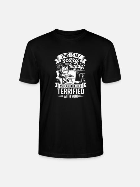 Chat effrayant, ami câlin - T-shirt bio CRAFTER Stanley Stella Unisexe - noir