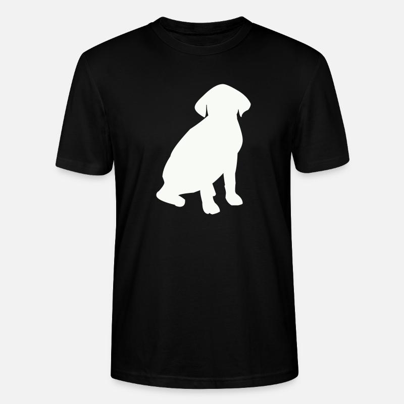 Sitzender Hund Silhouette - Stanley/Stella Unisex Bio-T-Shirt CRAFTER - Schwarz