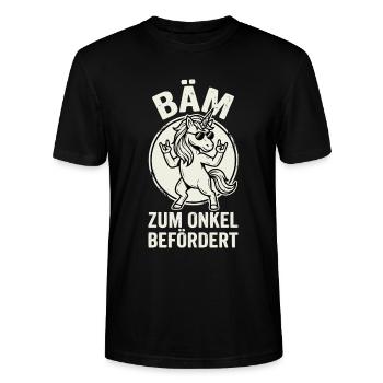 Einhorn Onkel Familie Lustig - Stanley/Stella Unisex Bio-T-Shirt CRAFTER - Schwarz - Vorne - Alina (178cm) & Michal (187cm)