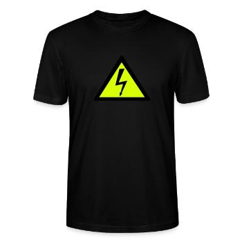 Power Shield Flash High Voltage - T-shirt bio CRAFTER Stanley Stella Unisexe - noir - Devant - Alina (178cm) & Michal (187cm)