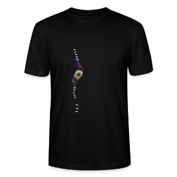 It's staring... - Stanley/Stella CRAFTER Unisex Organic T-Shirt - black - Front - Alina (178cm) & Michal (187cm)