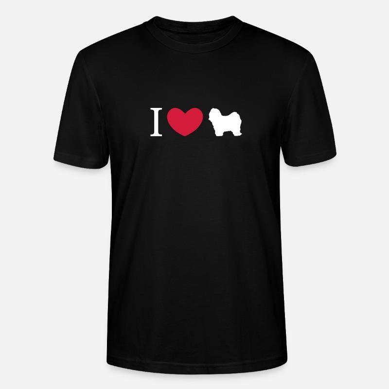Tibet-Terrier - I Love Tibet Terrier Silhouette - Stanley/Stella Unisex Bio-T-Shirt CRAFTER - Schwarz