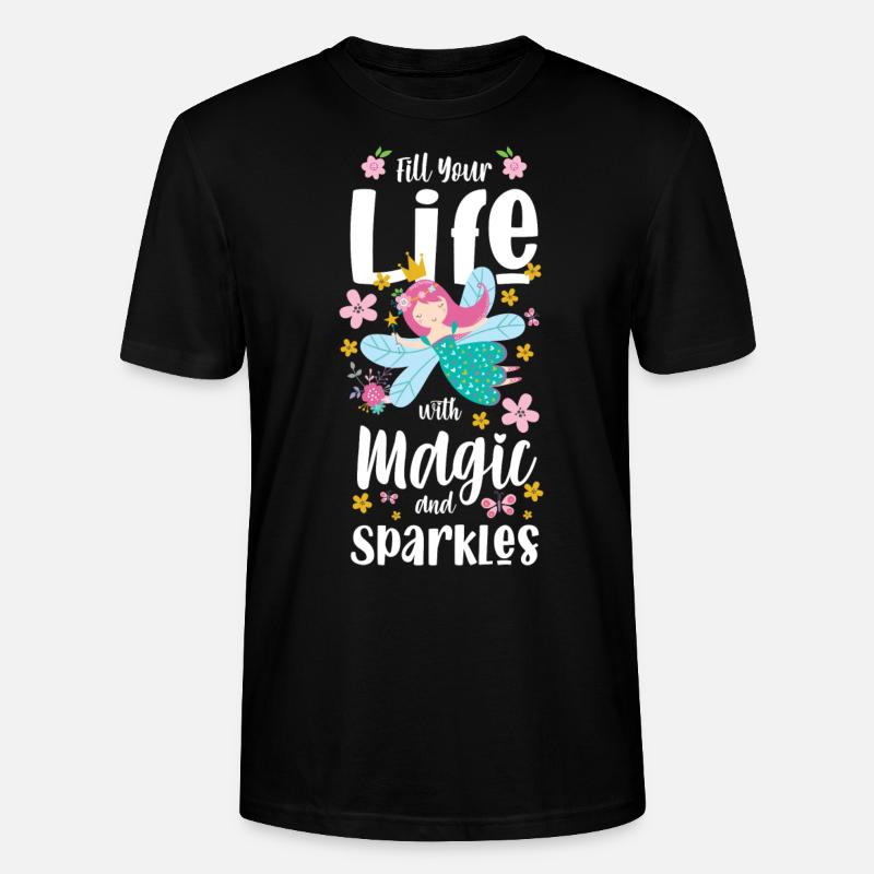 Elfe Schwester Einhorn - Stanley/Stella Unisex Bio-T-Shirt CRAFTER - Schwarz