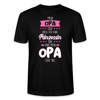 Enkelin Opa Großvater Geschenk - Stanley/Stella Unisex Bio-T-Shirt CRAFTER - Schwarz - Vorne - Alina (178cm) & Michal (187cm)
