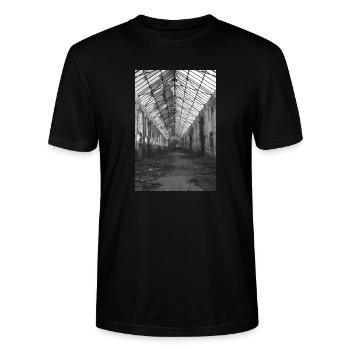 industriebau Plakat Architektur Graffiti Poster - Stanley/Stella Unisex Bio-T-Shirt CRAFTER - Schwarz - Vorne - Alina (178cm) & Michal (187cm)