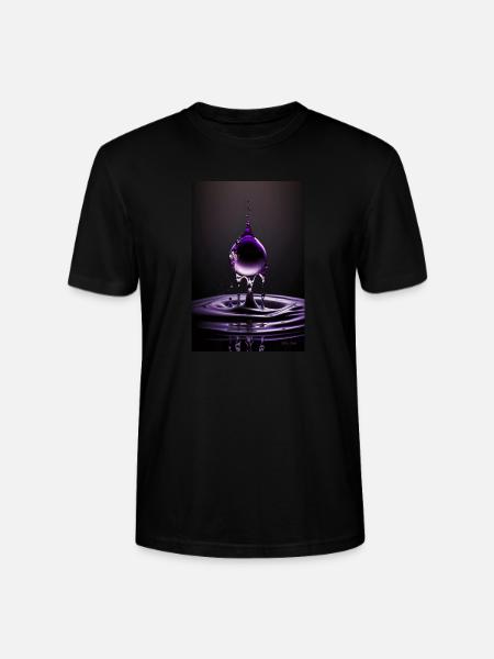 Drops purple 3 - Stanley/Stella CRAFTER Unisex Organic T-Shirt - black