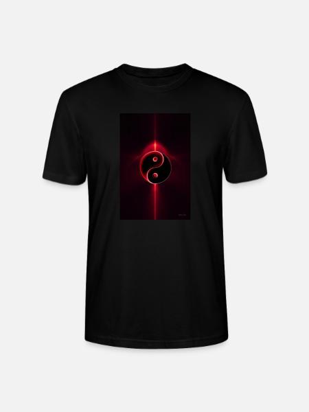 Yin Yang red 1 - Stanley/Stella CRAFTER Unisex Organic T-Shirt - black