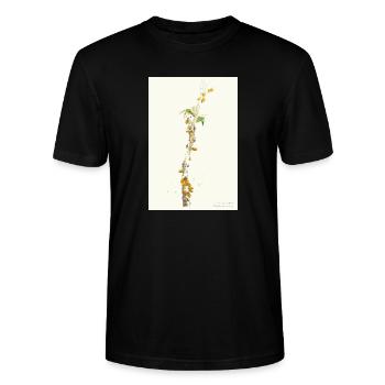 Kakaobaum Theobroma Cacao Aquarell Zeichnung Poste - Stanley/Stella Unisex Bio-T-Shirt CRAFTER - Schwarz - Vorne - Alina (178cm) & Michal (187cm)