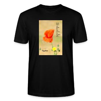 Coquelicot en normand - T-shirt bio CRAFTER Stanley Stella Unisexe - noir - Devant - Alina (178cm) & Michal (187cm)