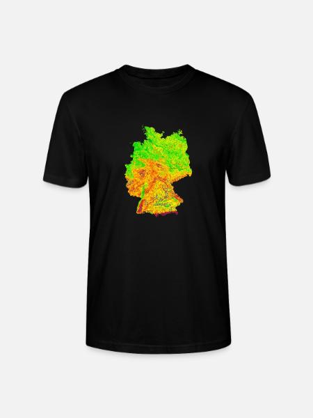 Kort over konturlinjen i TysklandKort over Tyskland - Stanley Stella CRAFTER unisex økologisk-T-shirt - sort