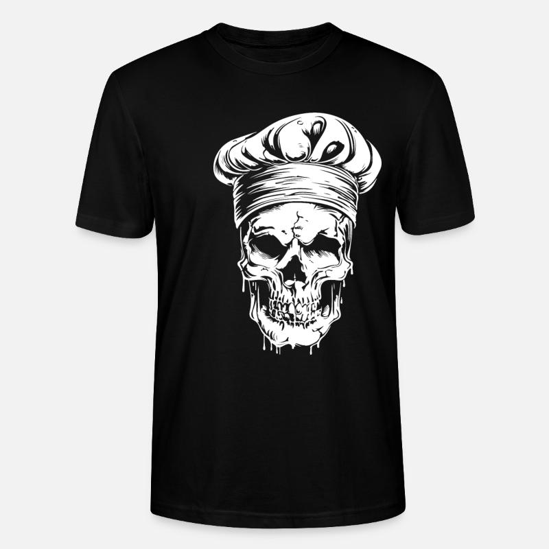 Koch Totenkopf Chef - Stanley/Stella Unisex Bio-T-Shirt CRAFTER - Schwarz