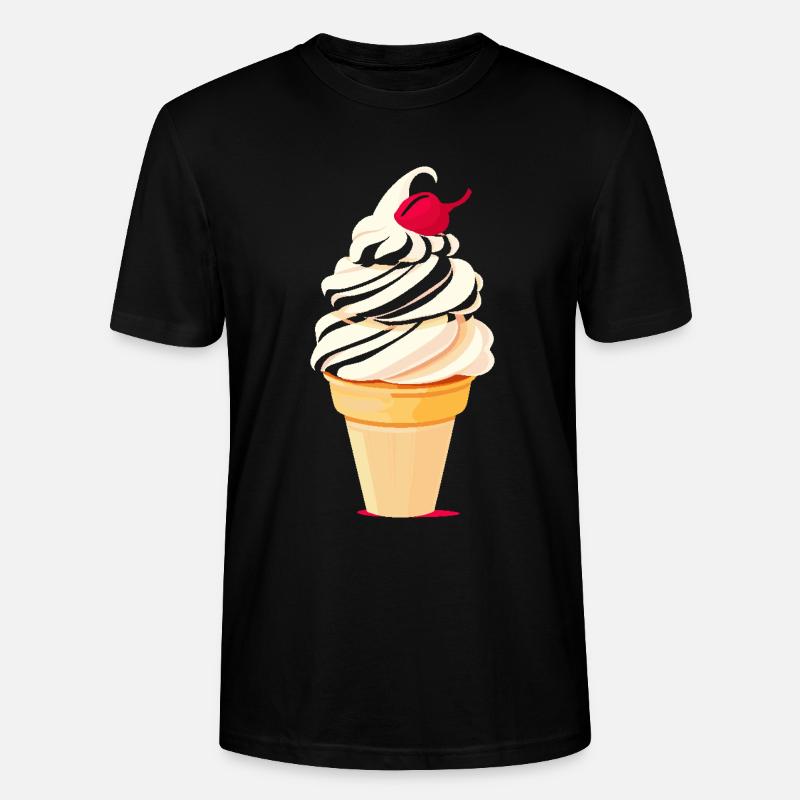Eiscreme Tüte Grafik - Stanley/Stella Unisex Bio-T-Shirt CRAFTER - Schwarz