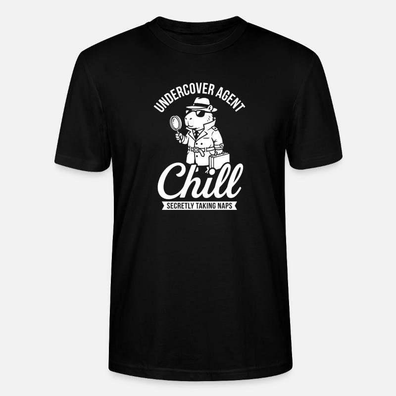 Undercover Agent Chill – Capybara - Stanley/Stella CRAFTER Unisex Organic T-Shirt - black