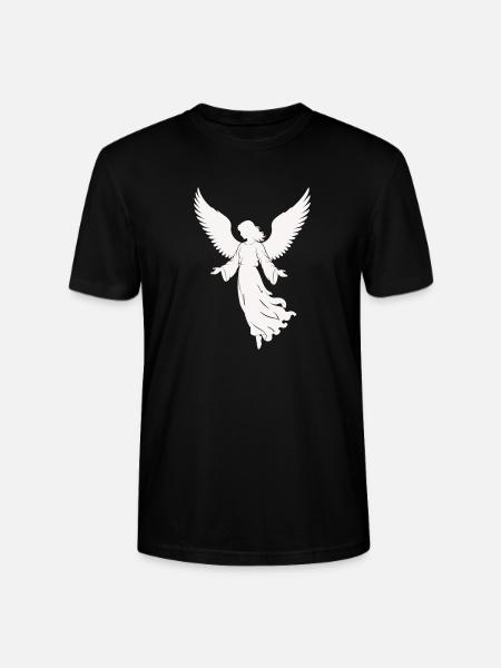 Angel silhouette with wings - Stanley/Stella CRAFTER Unisex Organic T-Shirt - black