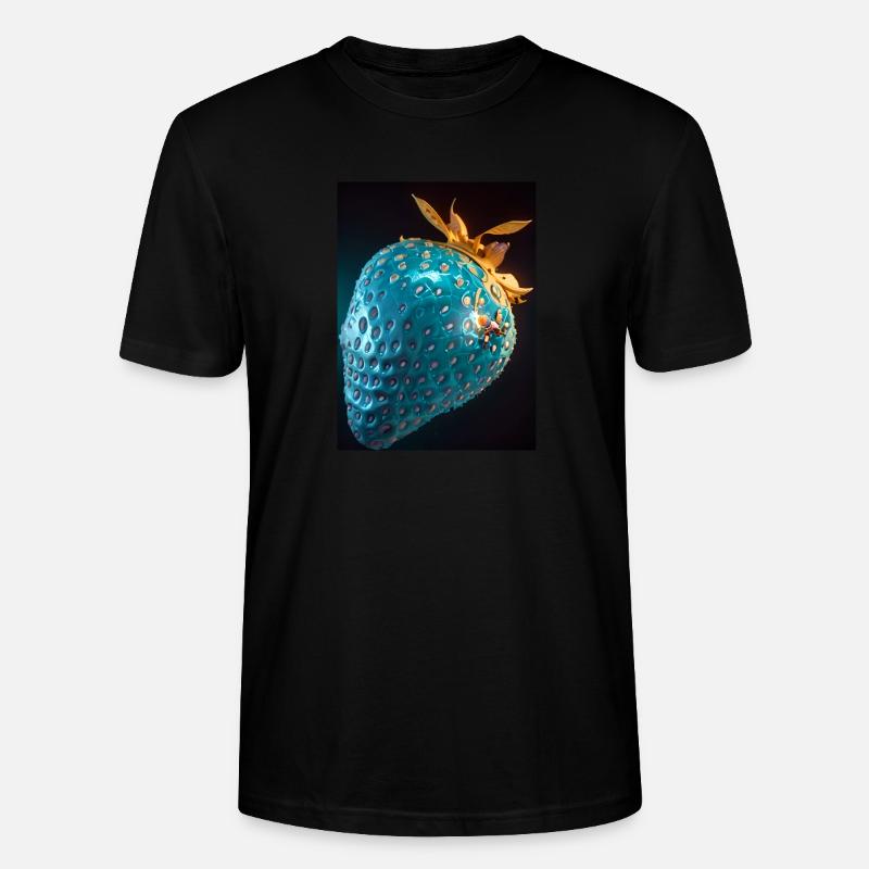 Erdbeere, technisch, Hightech, illustration, blau - Stanley/Stella Unisex Bio-T-Shirt CRAFTER - Schwarz