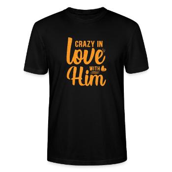 Wahnsinnig verliebt in ihn - Stanley/Stella Unisex Bio-T-Shirt CRAFTER - Schwarz - Vorne - Alina (178cm) & Michal (187cm)