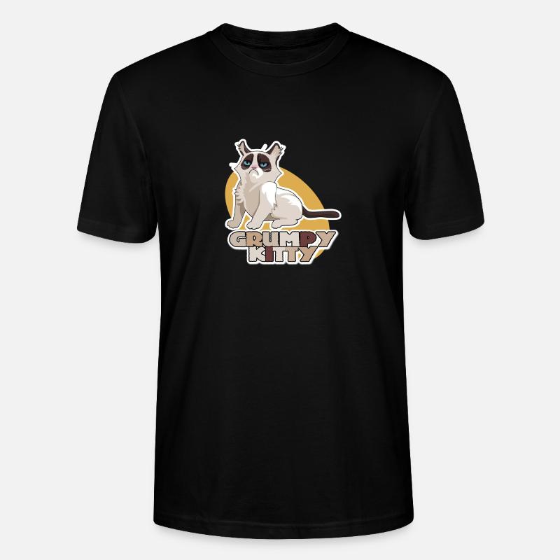 Grumpy Kitty Shirt - Stanley/Stella Unisex Bio-T-Shirt CRAFTER - Schwarz