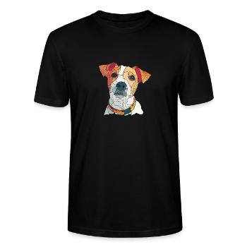 jack russel - Stanley/Stella Unisex Bio-T-Shirt CRAFTER - Schwarz - Vorne - Alina (178cm) & Michal (187cm)