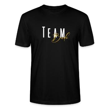 Team Bride - Stanley/Stella Unisex Bio-T-Shirt CRAFTER - Schwarz - Vorne - Alina (178cm) & Michal (187cm)