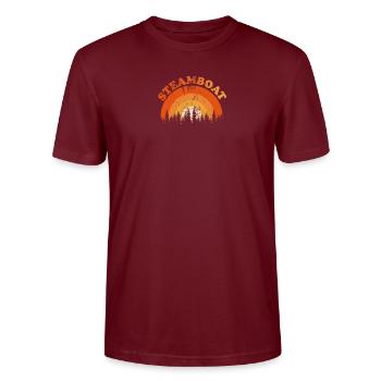 Vintage Steamboat Springs Colorado Fan Retro Cool - Stanley/Stella CRAFTER Unisex Organic T-Shirt - burgundy - Front - Alina (178cm) & Michal (187cm)