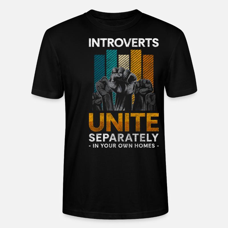 Introverti, Timide, Solitaire, Réfléchi - T-shirt bio CRAFTER Stanley Stella Unisexe - noir