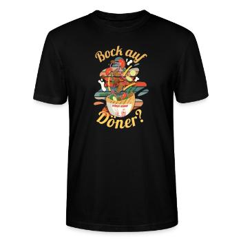 Bock on doner kebab - T-shirt bio CRAFTER Stanley Stella Unisexe - noir - Devant - Alina (178cm) & Michal (187cm)