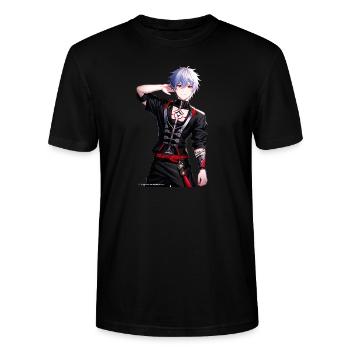 Personne japonaise Anime - T-shirt bio CRAFTER Stanley Stella Unisexe - noir - Devant - Alina (178cm) & Michal (187cm)