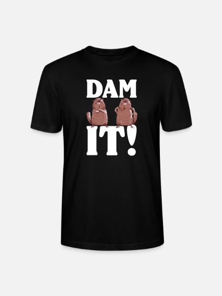 Dam It | Dabbing Beaver Drawing - Stanley/Stella CRAFTER Unisex Organic T-Shirt - black